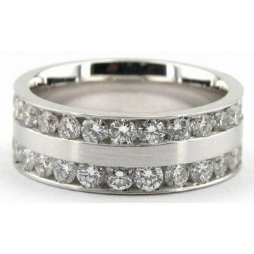 18k Gold 7mm Diamond Wedding Bands Rings 0901