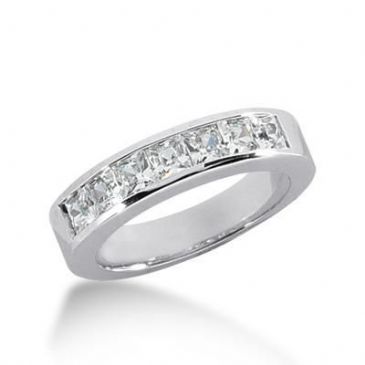 950 Platinum Diamond Anniversary Wedding Ring 7 Princess Cut Diamonds 1.19ctw 139WR141PLT