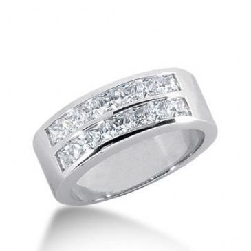 950 Platinum Diamond Anniversary Wedding Ring 14 Princess Cut Diamonds 1.40ctw 140WR260PLT