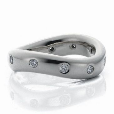 18k White Gold 5mm Diamond Wedding Bands Rings 1964