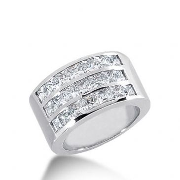 18K Gold Diamond Anniversary Wedding Ring 21 Princess Cut Diamonds 2.75ctw 141WR28618K