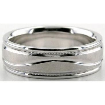 Platinum 950 6.5mm Diamond Cut Wedding Band 622