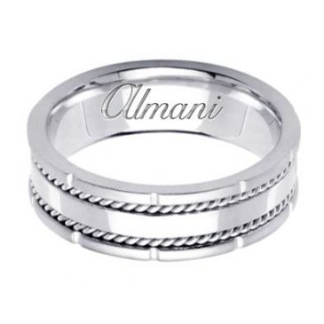 14K Gold 7mm Handmade Wedding Ring 160 Almani