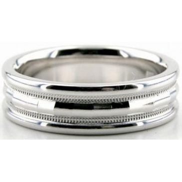 Platinum 950 6.5mm Diamond Cut Wedding Band 625