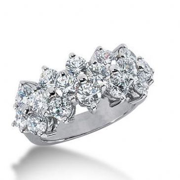 18K Gold Diamond Anniversary Wedding Ring 16 Round Brilliant Diamonds 3.20ctw 158WR30618K