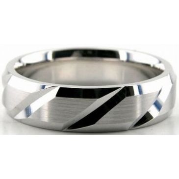 Platinum 950 6mm Diamond Cut Wedding Band 696