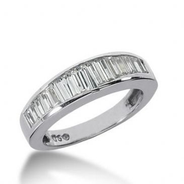 950 Platinum Diamond Anniversary Wedding Ring 12 Straight Baguette Diamonds 1.36ctw 165WR1424PLT