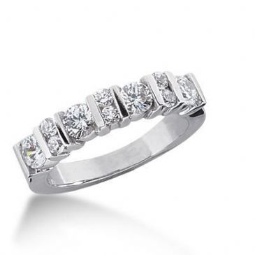 18K Gold Diamond Anniversary Wedding Ring 10 Round Brilliant Diamonds 0.98ctw 170WR132118K