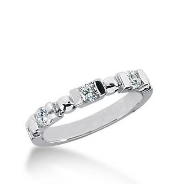 950 Platinum Diamond Anniversary Wedding Ring 3 Round Brilliant Diamonds 0.30ctw 171WR1409PLT