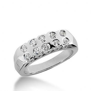 950 Platinum Diamond Anniversary Wedding Ring 10 Round Brilliant Diamonds 0.50ctw 173WR169PLT