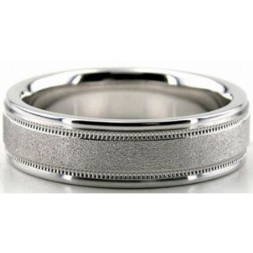 Platinum 950 6mm Diamond Cut Wedding Band 653