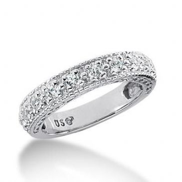 18K Gold Diamond Anniversary Wedding Ring 11 Round Brilliant Diamonds 0.55ctw 175WR145218K