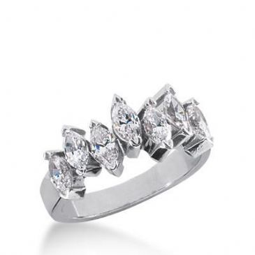 950 Platinum Diamond Anniversary Wedding Ring 7 Marquise Shaped Diamonds 1.40ctw 181WR350PLT