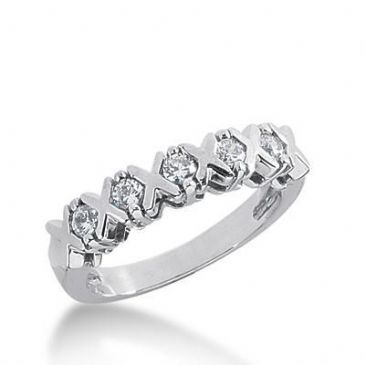 950 Platinum Diamond Anniversary Wedding Ring 5 Round Brilliant Diamonds 0.35ctw 189WR1373PLT