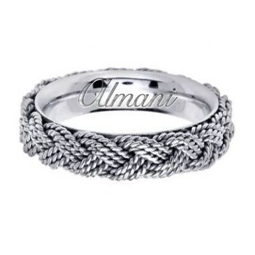 950 Platinum 5.5mm Handmade Wedding Ring 120 Almani