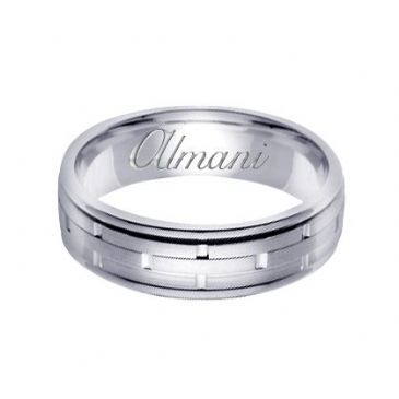 14K Gold 6.5mm Handmade Wedding Ring 123 Almani