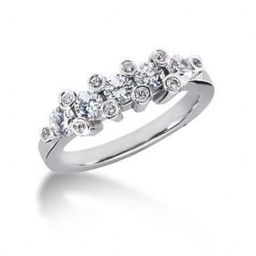 950 Platinum Diamond Anniversary Wedding Ring 15 Round Brilliant Diamonds 0.88ctw 203WR380PLT