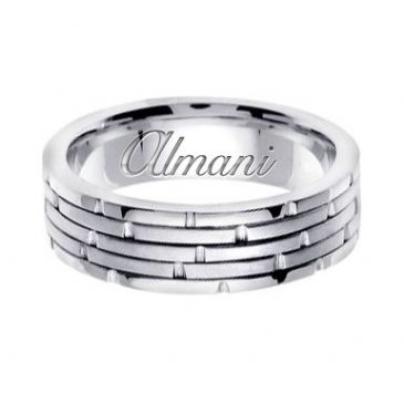 18k Gold 6.5mm Handmade Wedding Ring 126 Almani