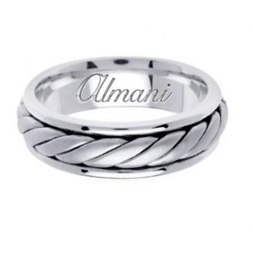 14K Gold 6.5mm Handmade Wedding Ring 128 Almani