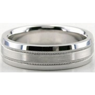 Platinum 950 6mm Diamond Cut Wedding Band 678