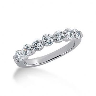 18K Gold Diamond Anniversary Wedding Ring 7 Round Brilliant Diamonds 1.05ctw 208WR223718K