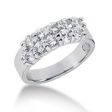 18K Gold Diamond Anniversary Wedding Ring 10 Round Brilliant Diamonds 1.50ctw 212WR215918K