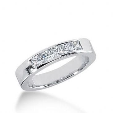 950 Platinum Diamond Anniversary Wedding Ring 5 Princess Cut Diamonds 0.70ctw 214WR1000PLT