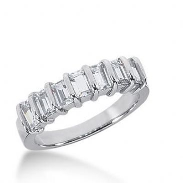 950 Platinum Diamond Anniversary Wedding Ring 7 Straight Baguette Diamonds 1.19ctw 219WR1009PLT