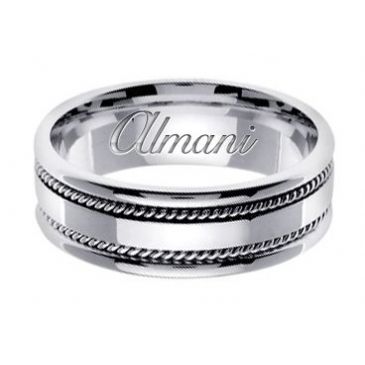 14K Gold 7mm Handmade Wedding Ring 147 Almani