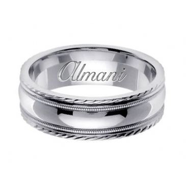 14K Gold 7mm Handmade Wedding Ring 148 Almani