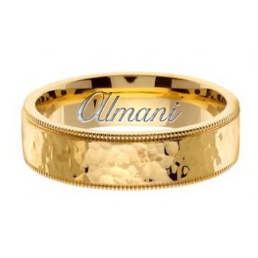 14K Gold 7mm Handmade Wedding Ring 159 Almani