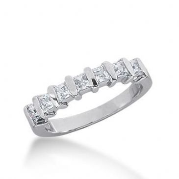 950 Platinum Diamond Anniversary Wedding Ring 7 Princess Cut Diamonds 0.70ctw 237WR1080PLT