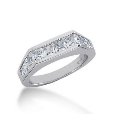 950 Platinum Diamond Anniversary Wedding Ring 10 Princess Cut Diamonds 1.70ctw 239WR1082PLT