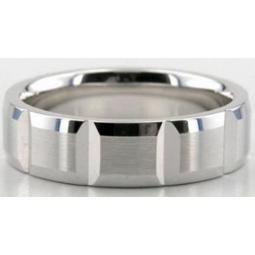 Platinum 950 6mm Diamond Cut Wedding Band 605