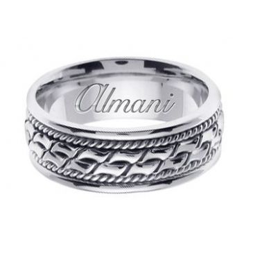 14K Gold 8mm Handmade Wedding Ring 169 Almani