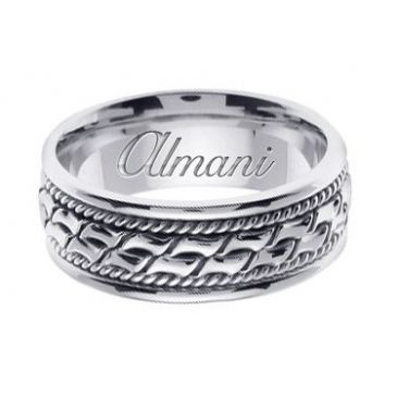 18k Gold 8mm Handmade Wedding Ring 169 Almani