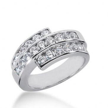 18K Gold Diamond Anniversary Wedding Ring 21 Round Brilliant Diamonds 1.68ctw 243WR108618K