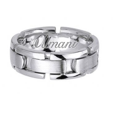 950 Platinum 8mm Handmade Wedding Ring 172 Almani