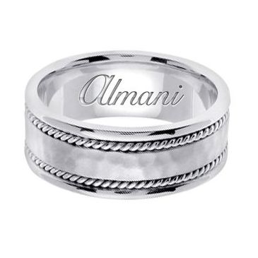 14k Gold 8mm Handmade Wedding Ring 175 Almani