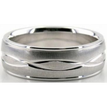 Platinum 950 7mm Diamond Cut Wedding Band 621