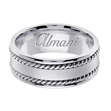 14K Gold 8mm Handmade Wedding Ring 179 Almani