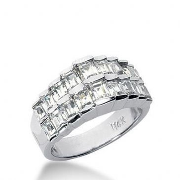 950 Platinum Diamond Anniversary Wedding Ring 18 Straight Baguette Diamonds 1.44ctw 251WR1104PLT