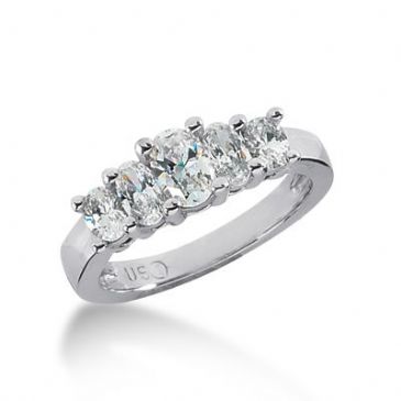 950 Platinum Diamond Anniversary Wedding Ring 5 Oval Shaped Diamond 1.40ctw 149WR1970PLT