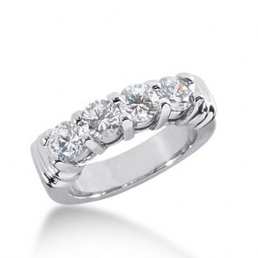 18k Gold Diamond Anniversary Wedding Ring 4 Round Brilliant Diamonds 1.40ctw 265WR112618K