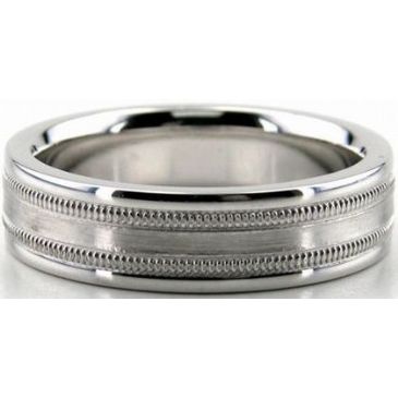 Platinum 950 6mm Diamond Cut Wedding Band 679