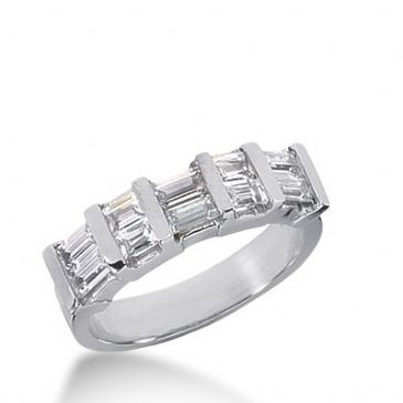 950 Platinum Diamond Anniversary Wedding Ring 10 Straight Baguette Diamonds 1.04ctw 274WR1150PLT