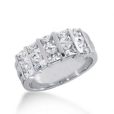 18k Gold Diamond Anniversary Wedding Ring 10 Princess Cut Diamonds 2.70ctw 275WR115118K