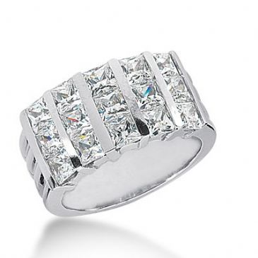 18k Gold Diamond Anniversary Wedding Ring 15 Princess Cut Diamonds 2.55ctw 276WR115218K