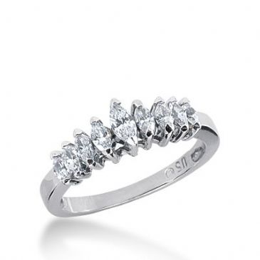 950 Platinum Diamond Anniversary Wedding Ring 9 Marquise Shaped Diamonds 1.30ctw 277WR1180PLT