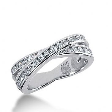 18k Gold Diamond Anniversary Wedding Ring 40 Round Brilliant Diamonds 1.00ctw 282WR131918K